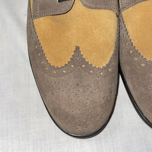 The J. Peterman Company Men’s Wingtip Oxfords Sz 9 M Brown Tan Leather Going Out main image 10